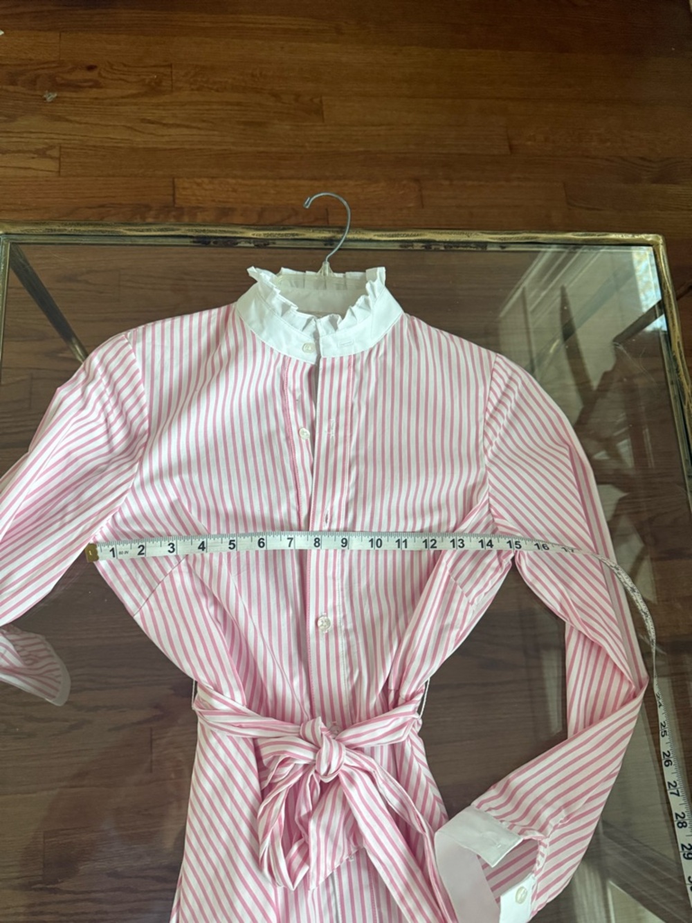 Kiel James Patrick KJP Oxford Striped Shirtdress Midi Pink / White XS - Picture 10 of 13
